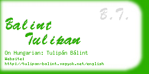 balint tulipan business card